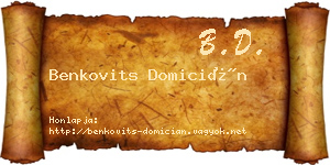 Benkovits Domicián névjegykártya